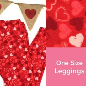 NEW LLR LuLaRoe Valentine Heart OS Leggings